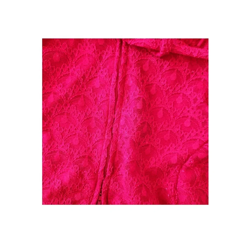❤️ Rare Editions Girl's Size 6X Red Sleeveless Lace Valentine Party Dress❤️ - Picture 6 of 8
